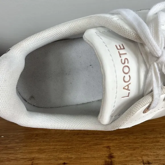 Lacoste Carnaby Pro Leather White Sneakers size 6.5