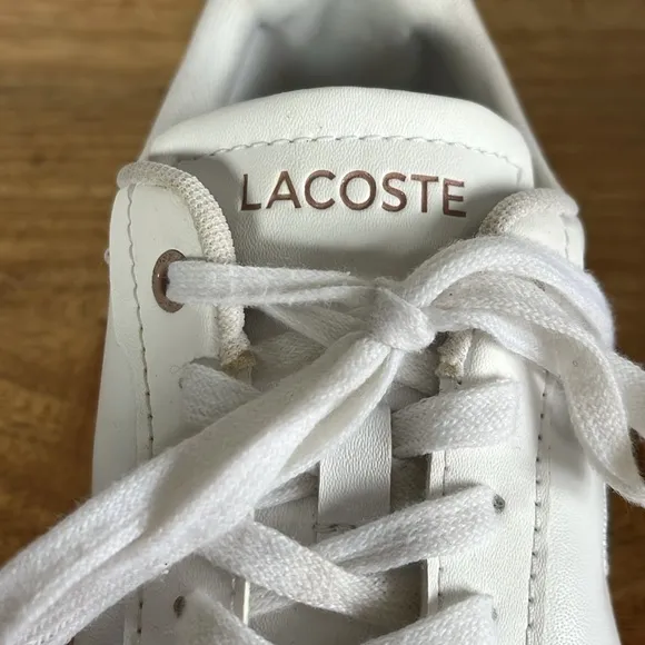 Lacoste Carnaby Pro Leather White Sneakers size 6.5