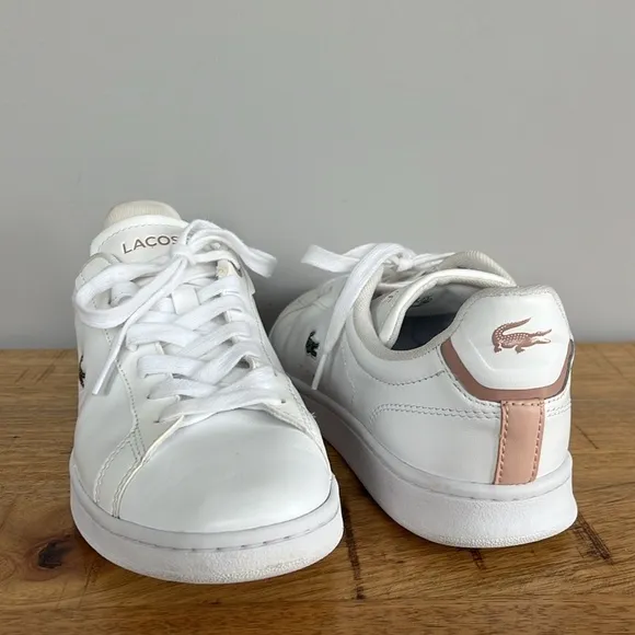 Lacoste Carnaby Pro Leather White Sneakers size 6.5