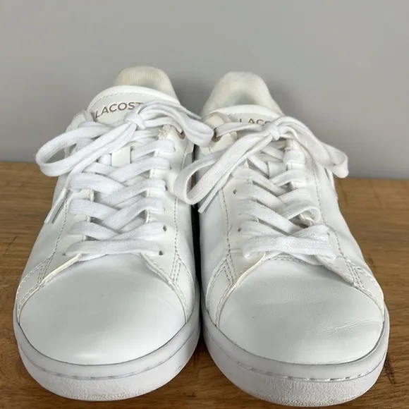 Lacoste Carnaby Pro Leather White Sneakers size 6.5