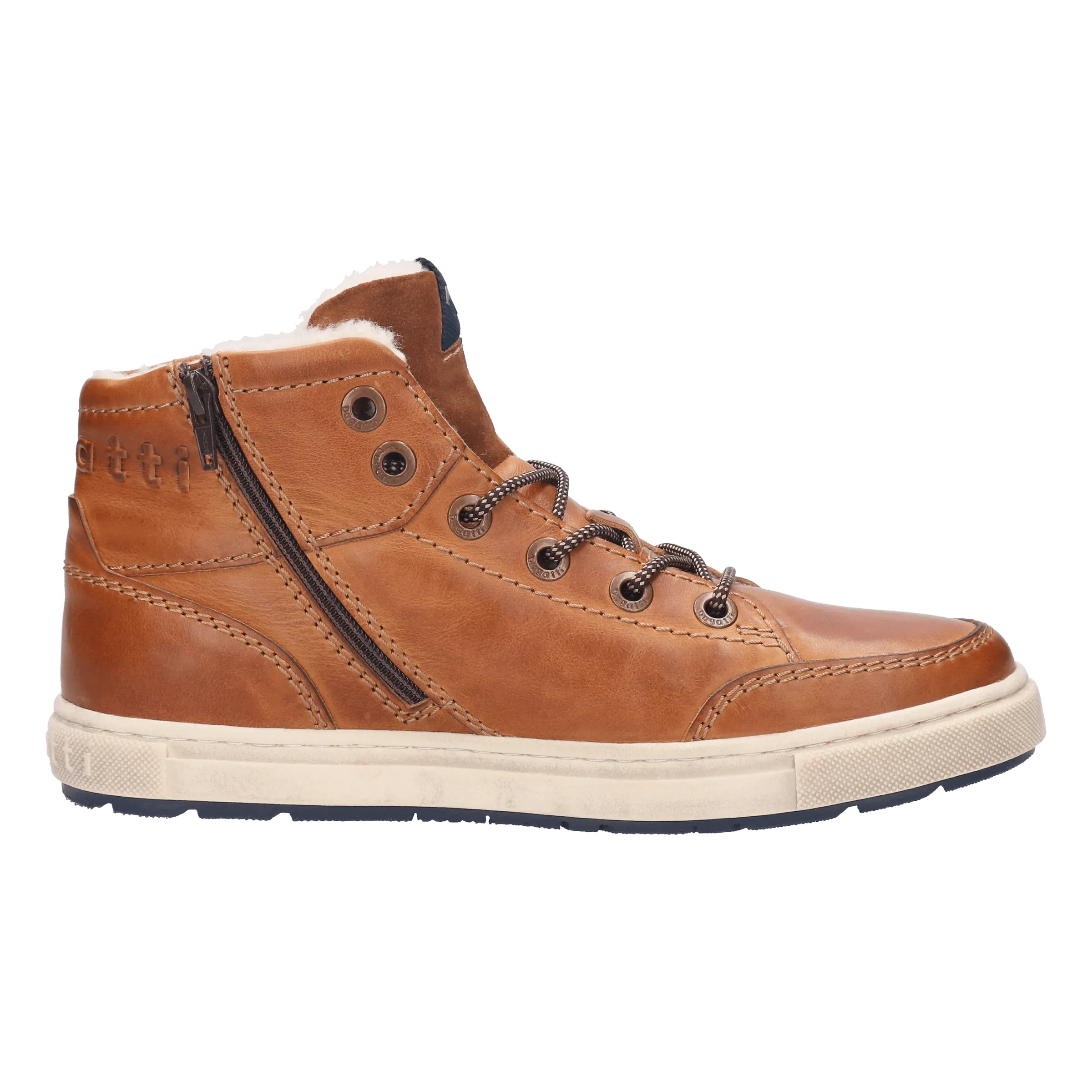 Leder Schnürstiefel cognac