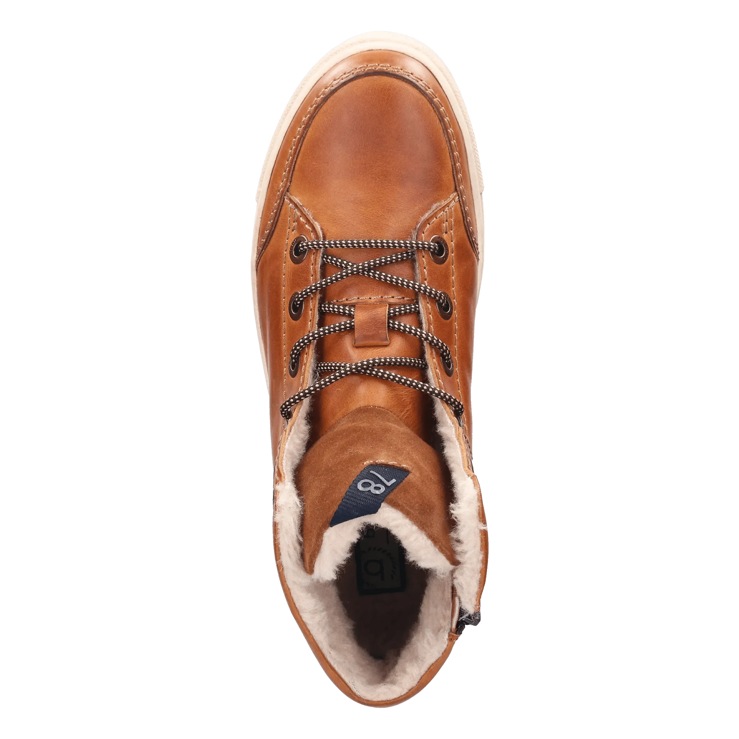 Leder Schnürstiefel cognac