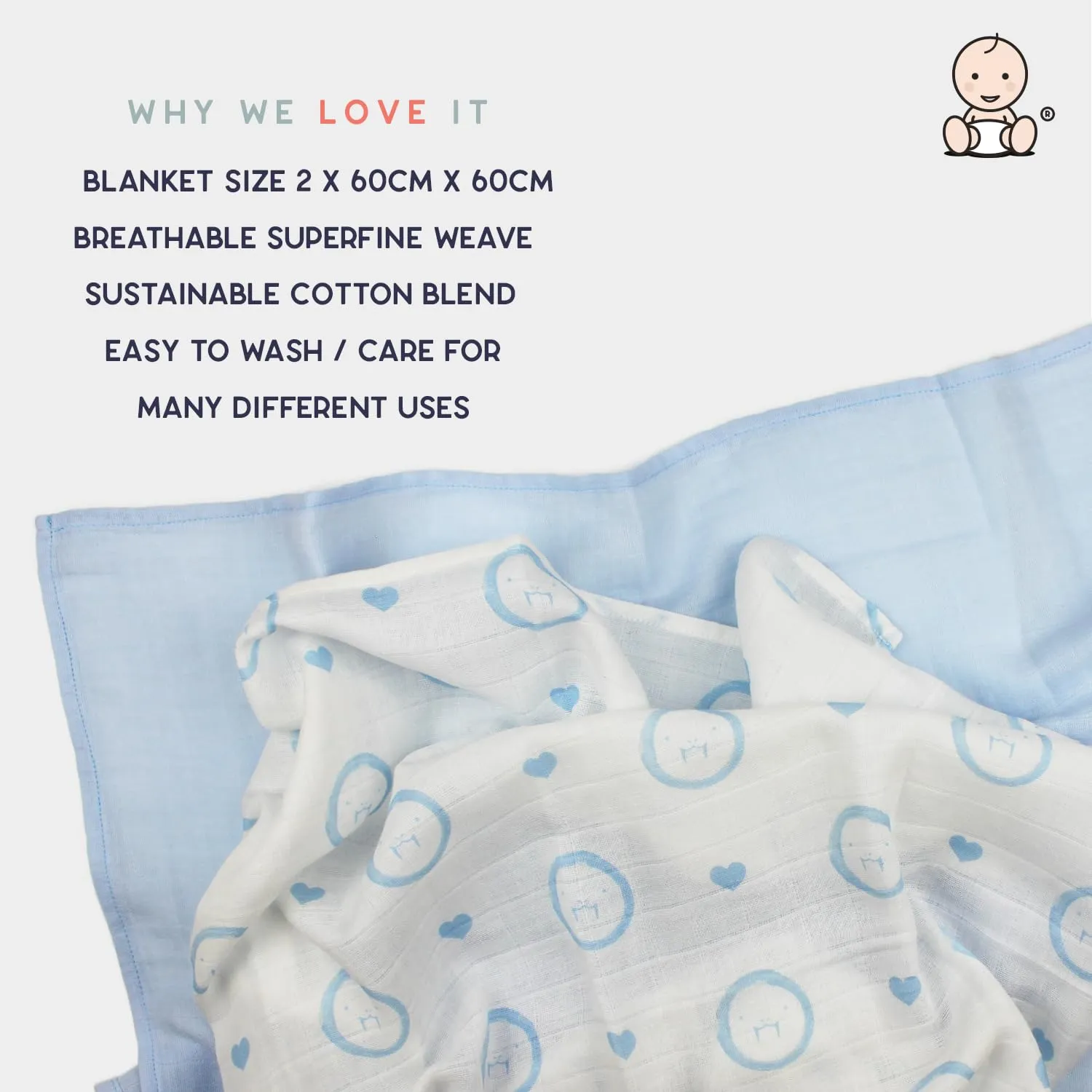 Little Giggles Co.® Baby Gifts - Neutral Teething Toys & Large Muslin Cloths Gift Set. Sensory Play Rattle, Soothing Teether Ring, Cotton Baby Muslins. Baby Essentials for Newborn & Baby Shower Gifts