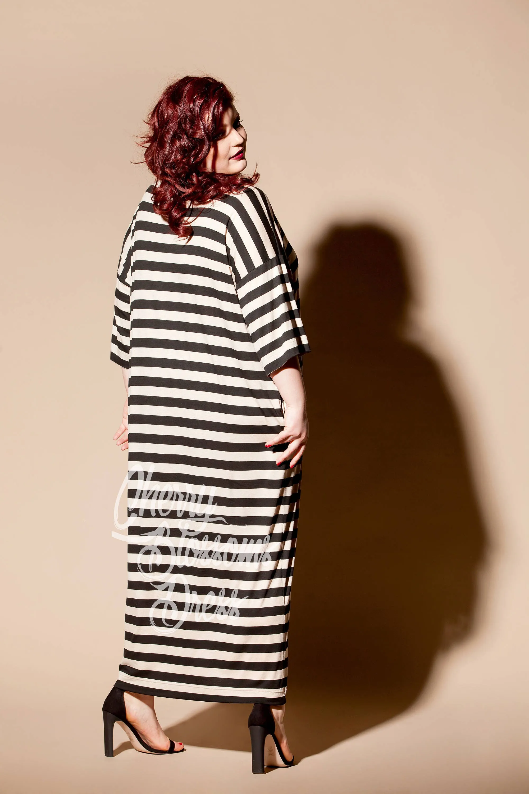 Loungewear Kaftan Dress, Plus Size Dress, Comfy Dress, Striped Dress, Lounge Robe Dress, Plus Size Clothing, Loose Maxi Dress, Stay Home