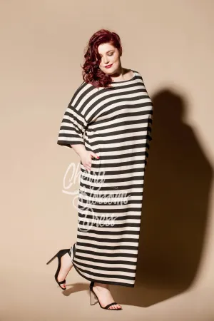 Loungewear Kaftan Dress, Plus Size Dress, Comfy Dress, Striped Dress, Lounge Robe Dress, Plus Size Clothing, Loose Maxi Dress, Stay Home