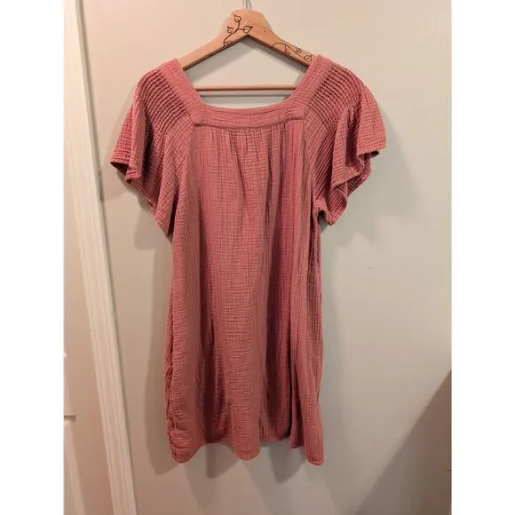 Madewell Waffle Fabric Dress in Terracotta