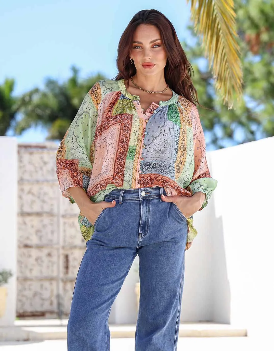 Malta Blouse - Multi Paisley