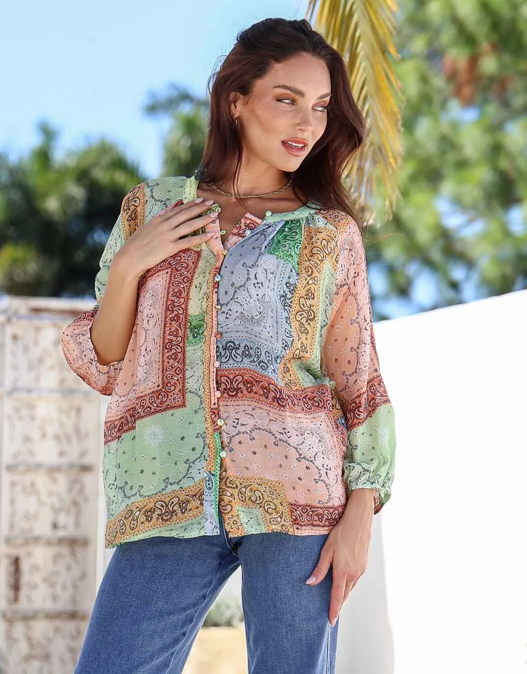 Malta Blouse - Multi Paisley