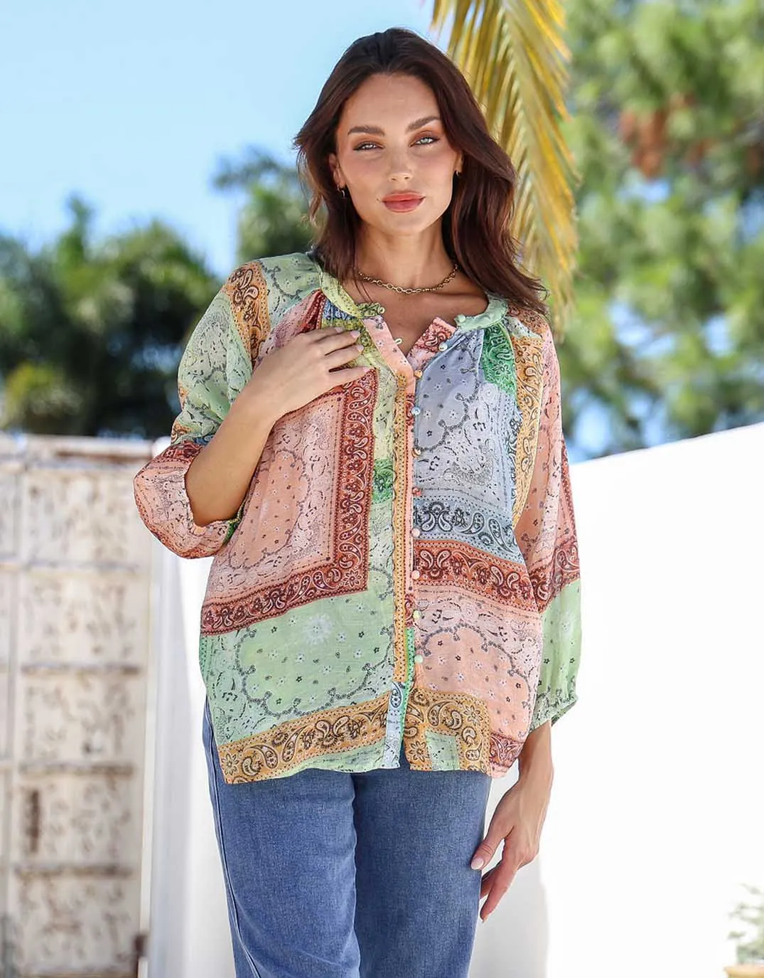 Malta Blouse - Multi Paisley
