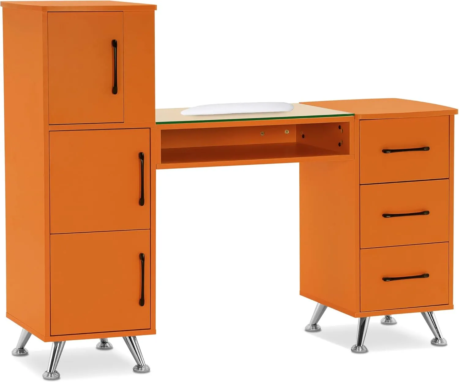 Manicure Table, Nail Makeup Desk with Drawers, Storage Beauty Salon Workstation 2611 (White)