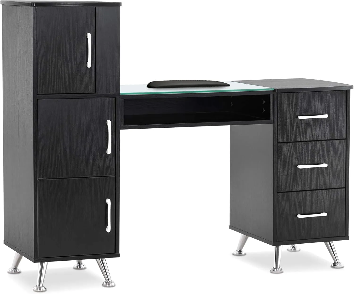 Manicure Table, Nail Makeup Desk with Drawers, Storage Beauty Salon Workstation 2611 (White)