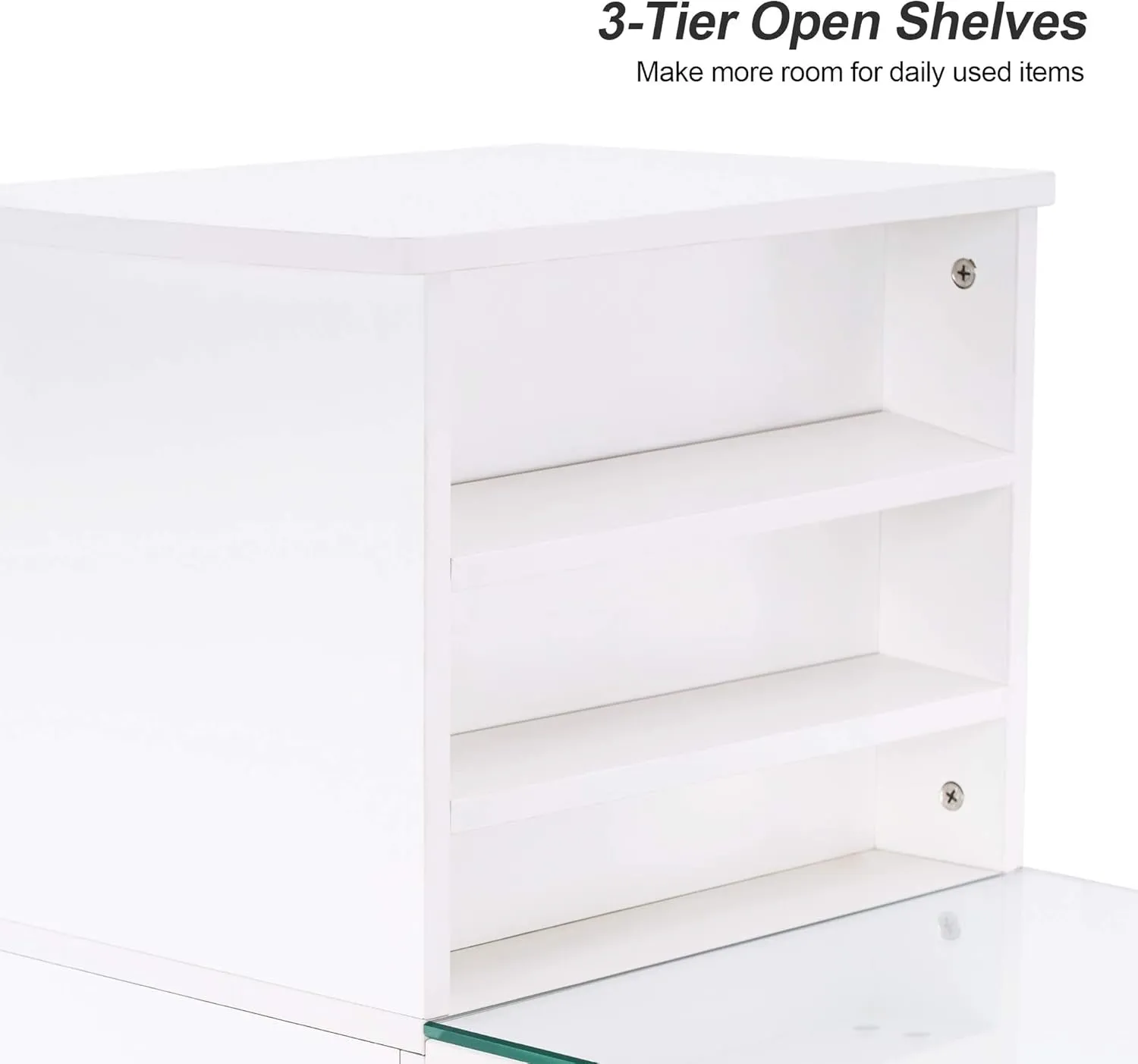 Manicure Table, Nail Makeup Desk with Drawers, Storage Beauty Salon Workstation 2611 (White)