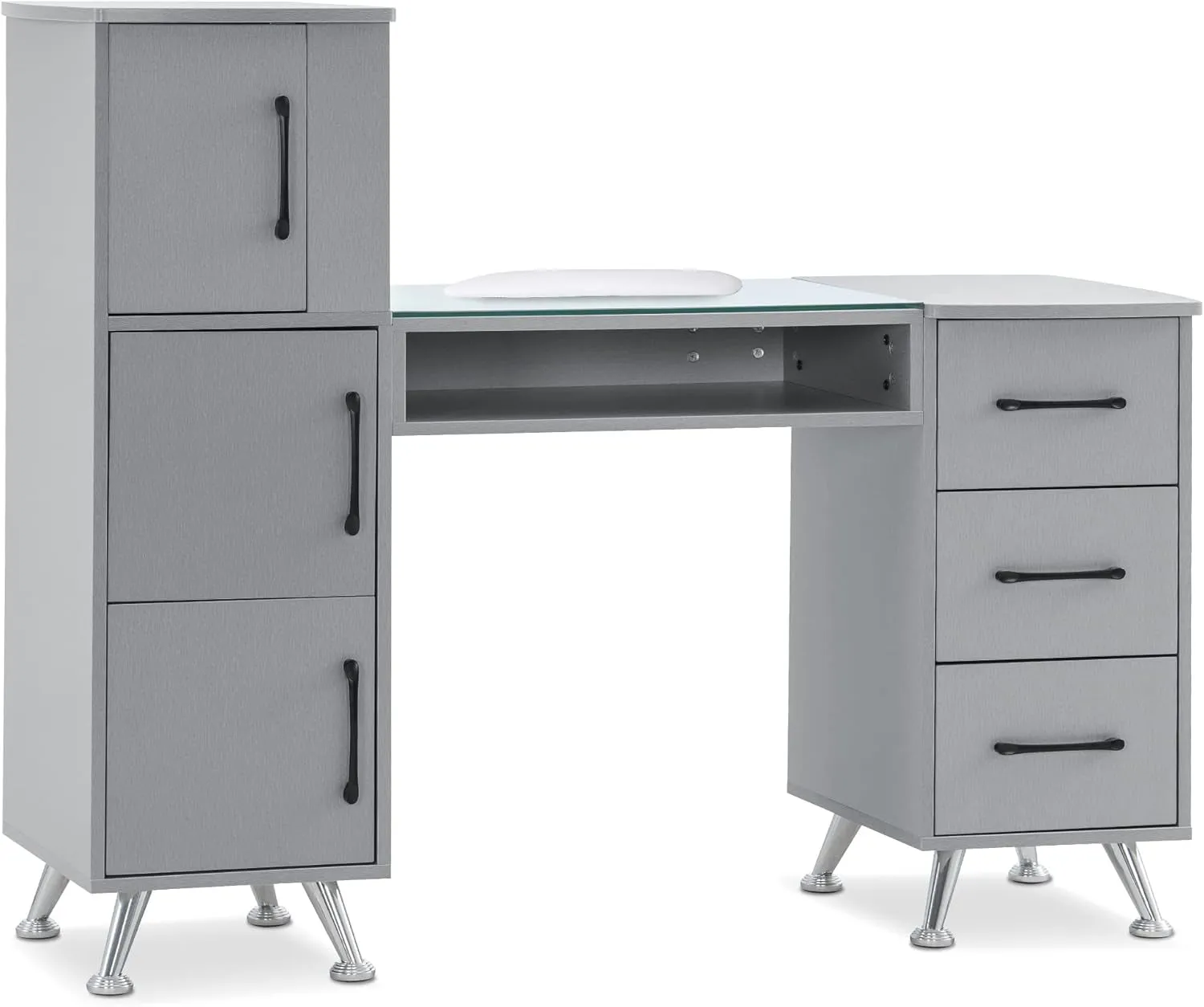 Manicure Table, Nail Makeup Desk with Drawers, Storage Beauty Salon Workstation 2611 (White)