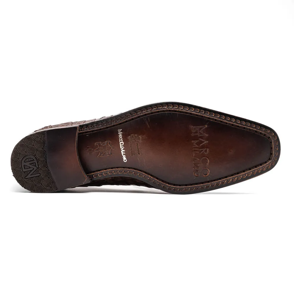 Marco Di Milano Trento in Brown Caiman Crocodile Loafers