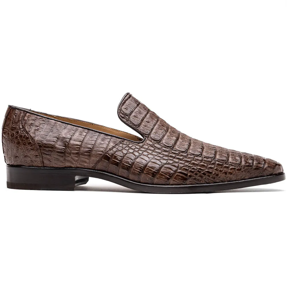Marco Di Milano Trento in Brown Caiman Crocodile Loafers