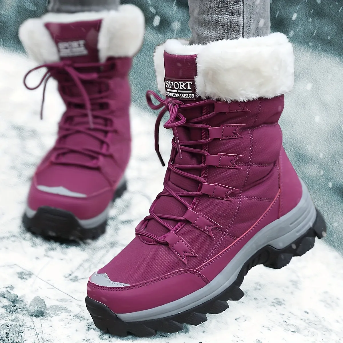 Maya - Waterproof and insulated snow boots with faux fur
