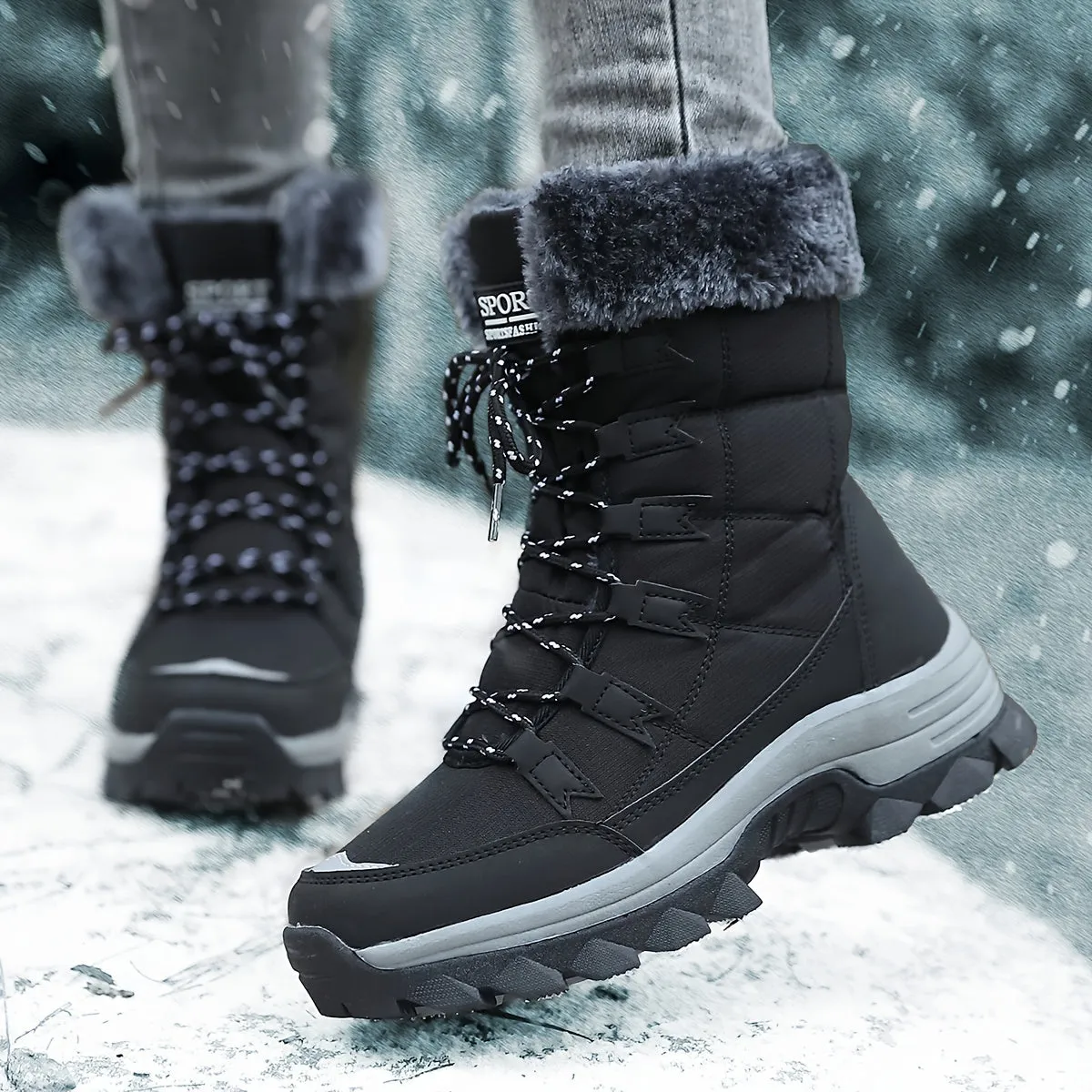 Maya - Waterproof and insulated snow boots with faux fur