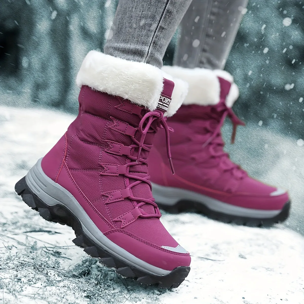 Maya - Waterproof and insulated snow boots with faux fur