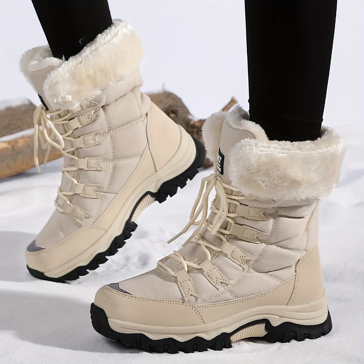 Maya - Waterproof and insulated snow boots with faux fur