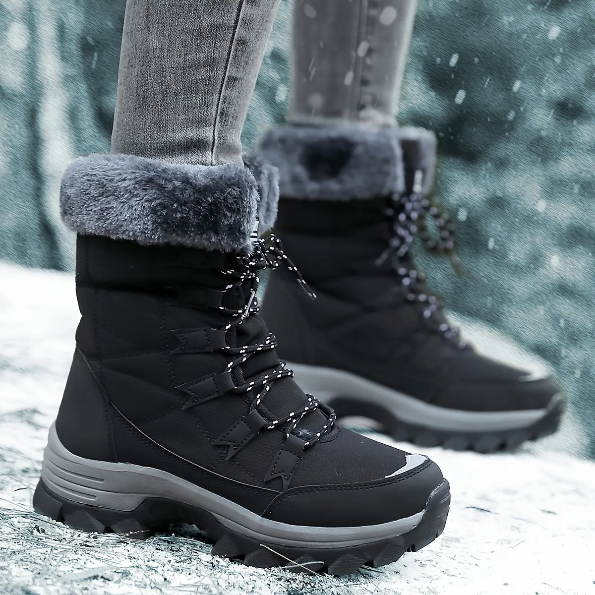 Maya - Waterproof and insulated snow boots with faux fur