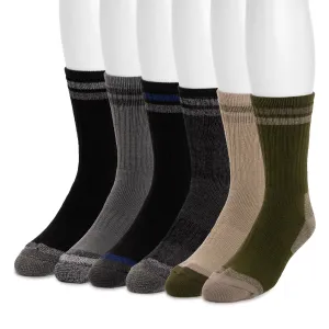 Men's 6 Pair Pack Heat Retainer Crew Socks