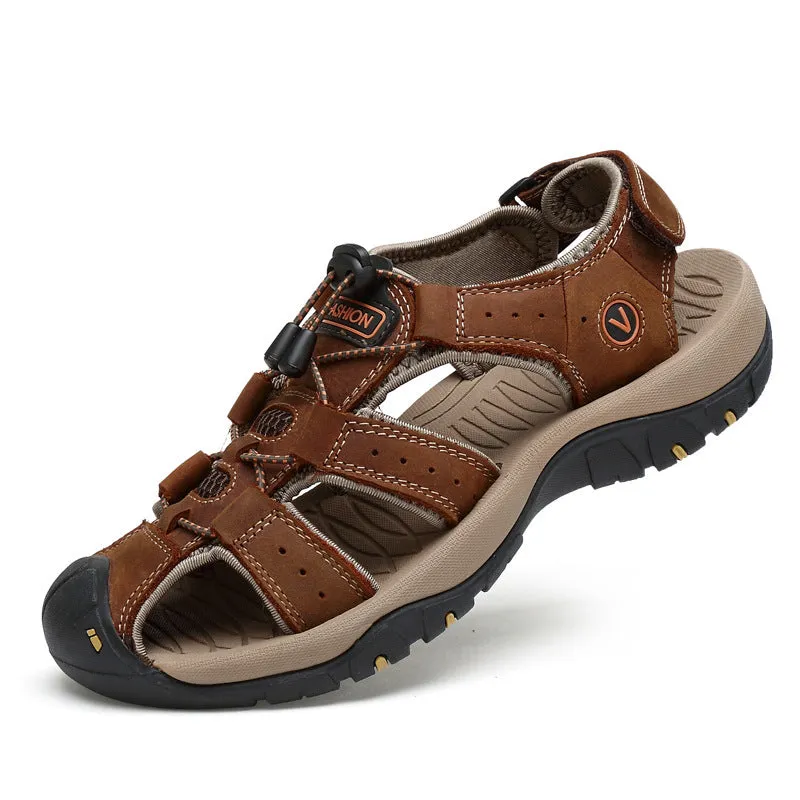 Men's Baotou Breathable Beach Leather Sandals