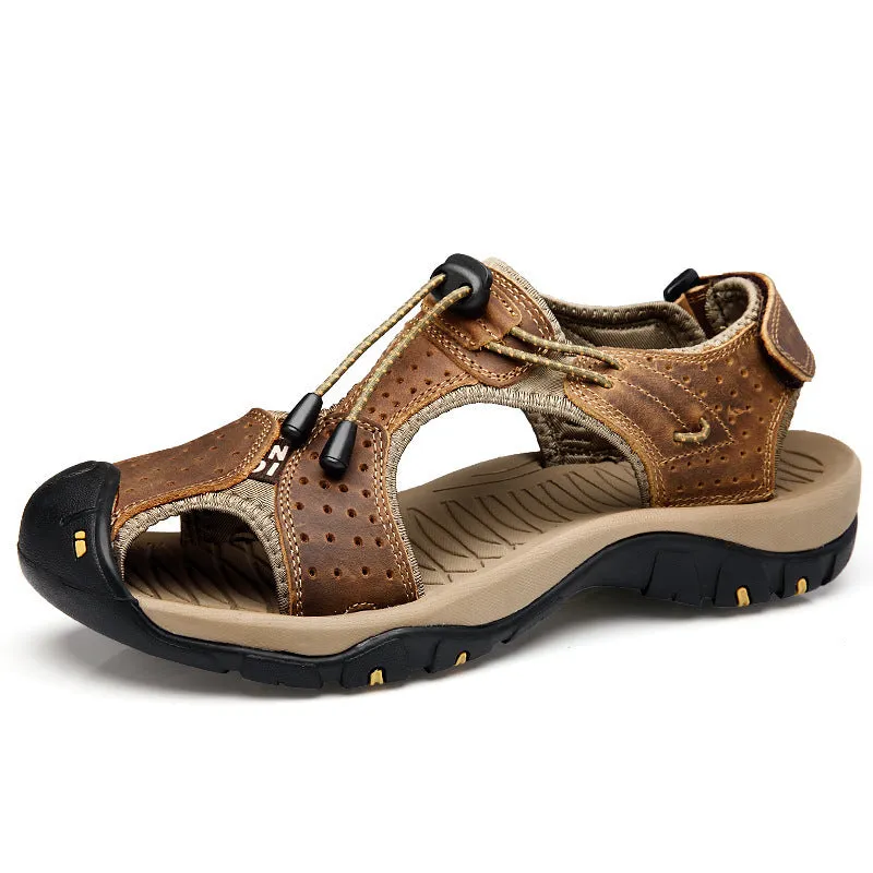Men's Baotou Breathable Beach Leather Sandals