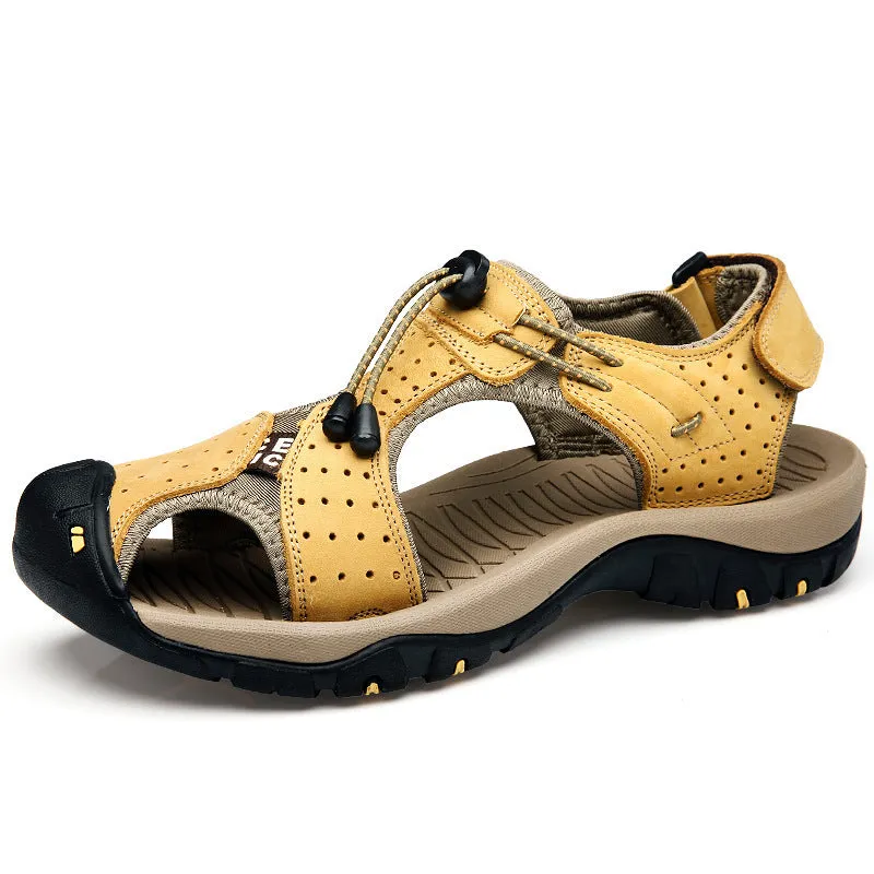 Men's Baotou Breathable Beach Leather Sandals