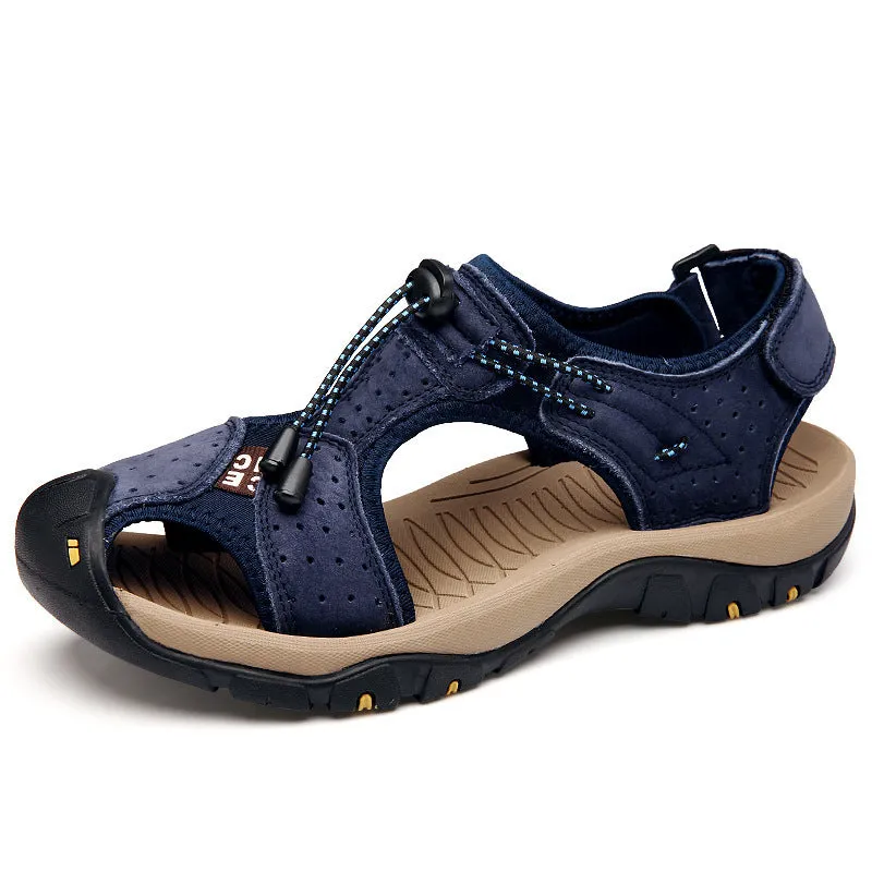 Men's Baotou Breathable Beach Leather Sandals