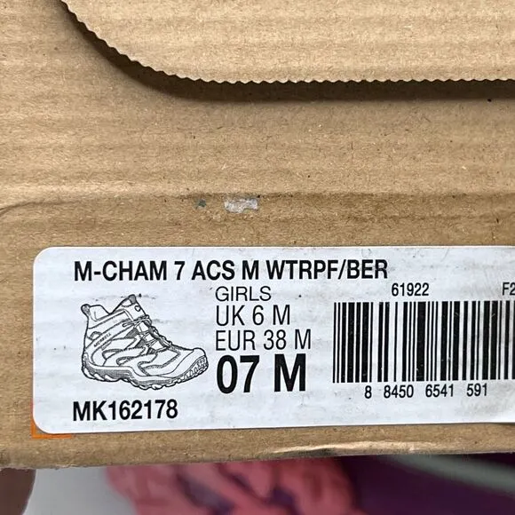 Merrell M-Chameleon 7 Waterproof Access Mid A/C Sneaker Berry MK162178 Girls 7M