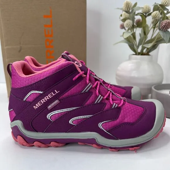 Merrell M-Chameleon 7 Waterproof Access Mid A/C Sneaker Berry MK162178 Girls 7M