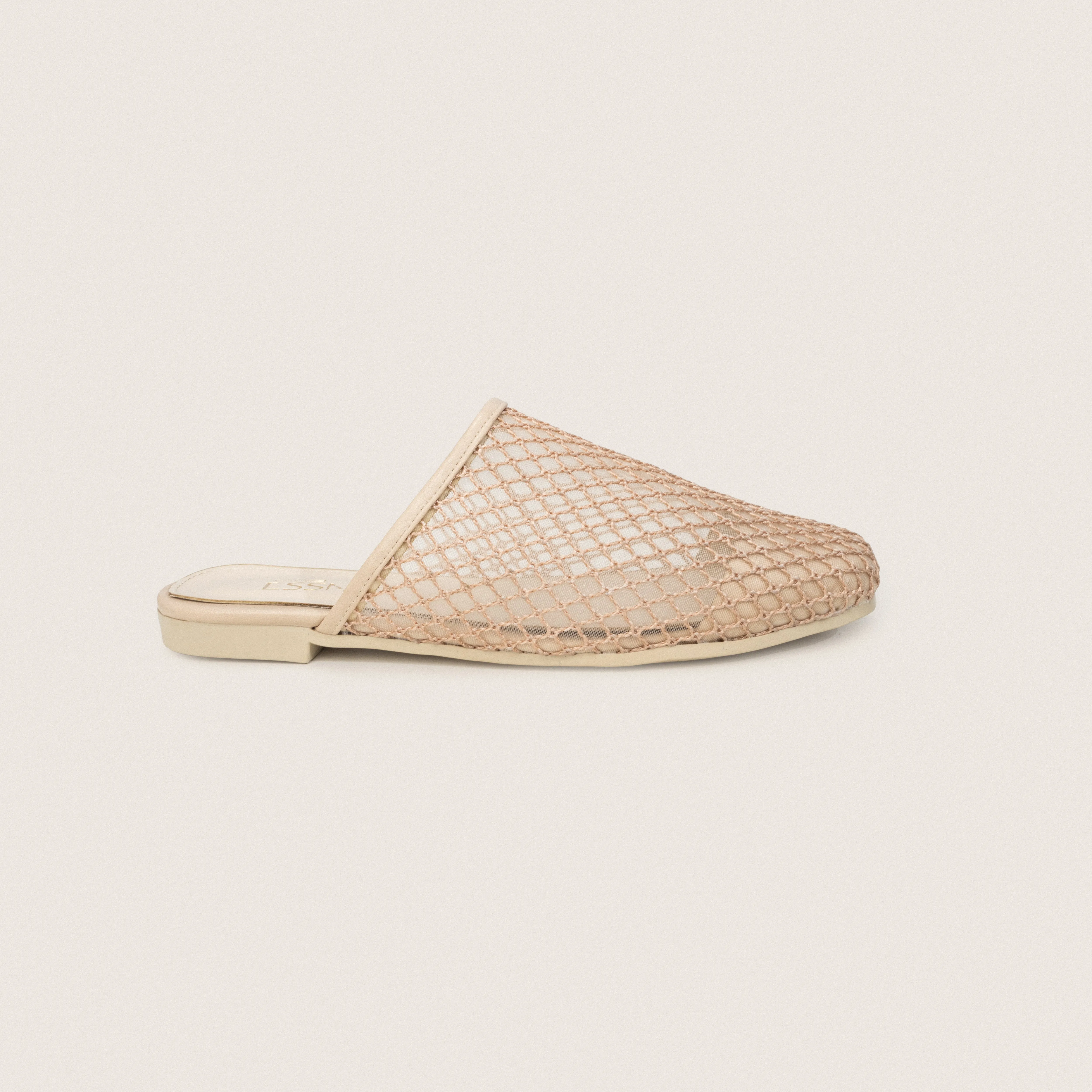 Mesh Mules in Beige