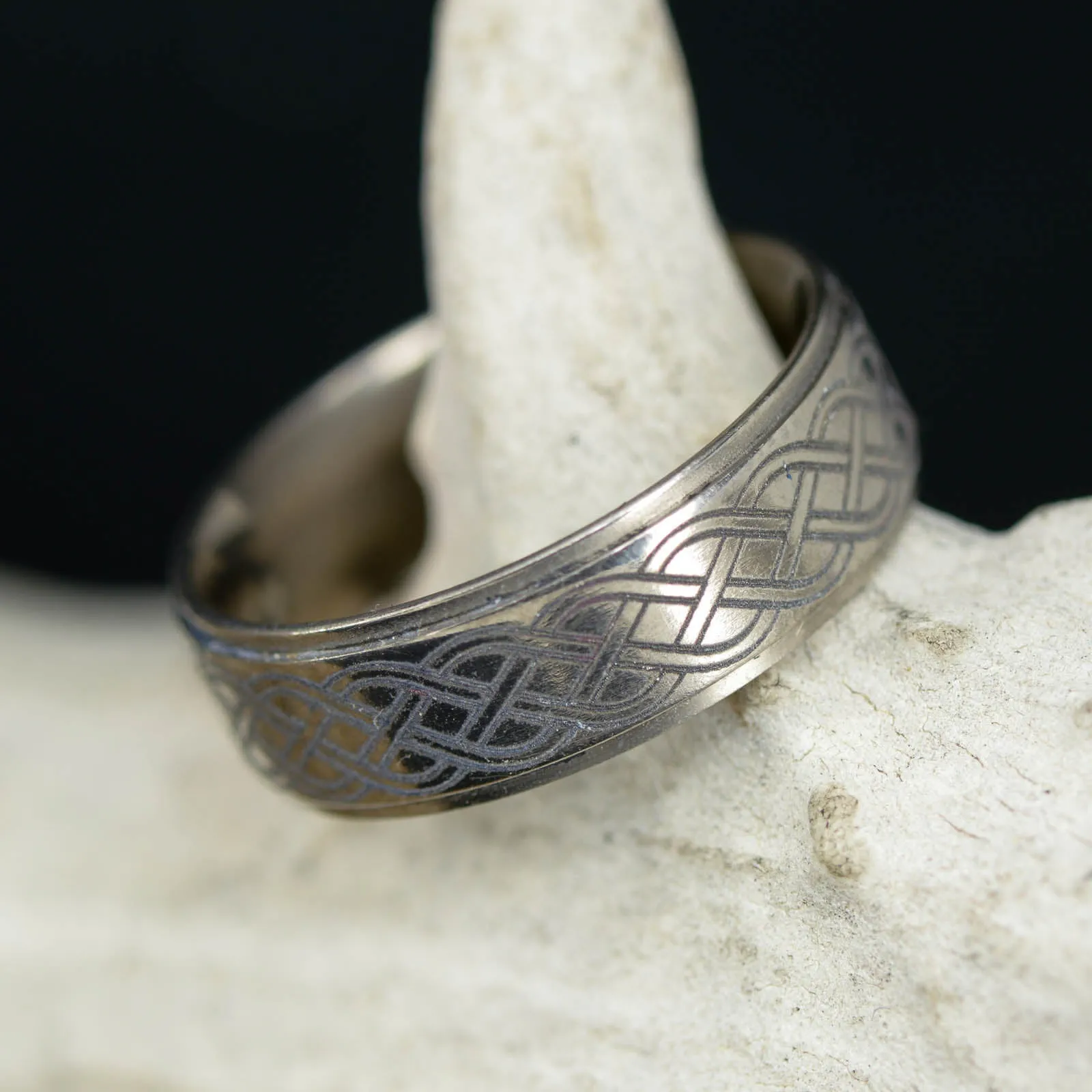 Metal Band with Celtic Knot Engraving