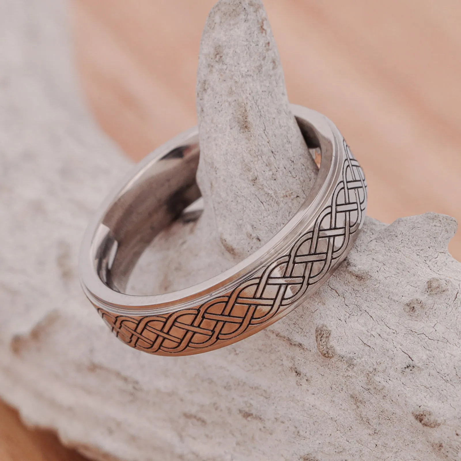 Metal Band with Celtic Knot Engraving