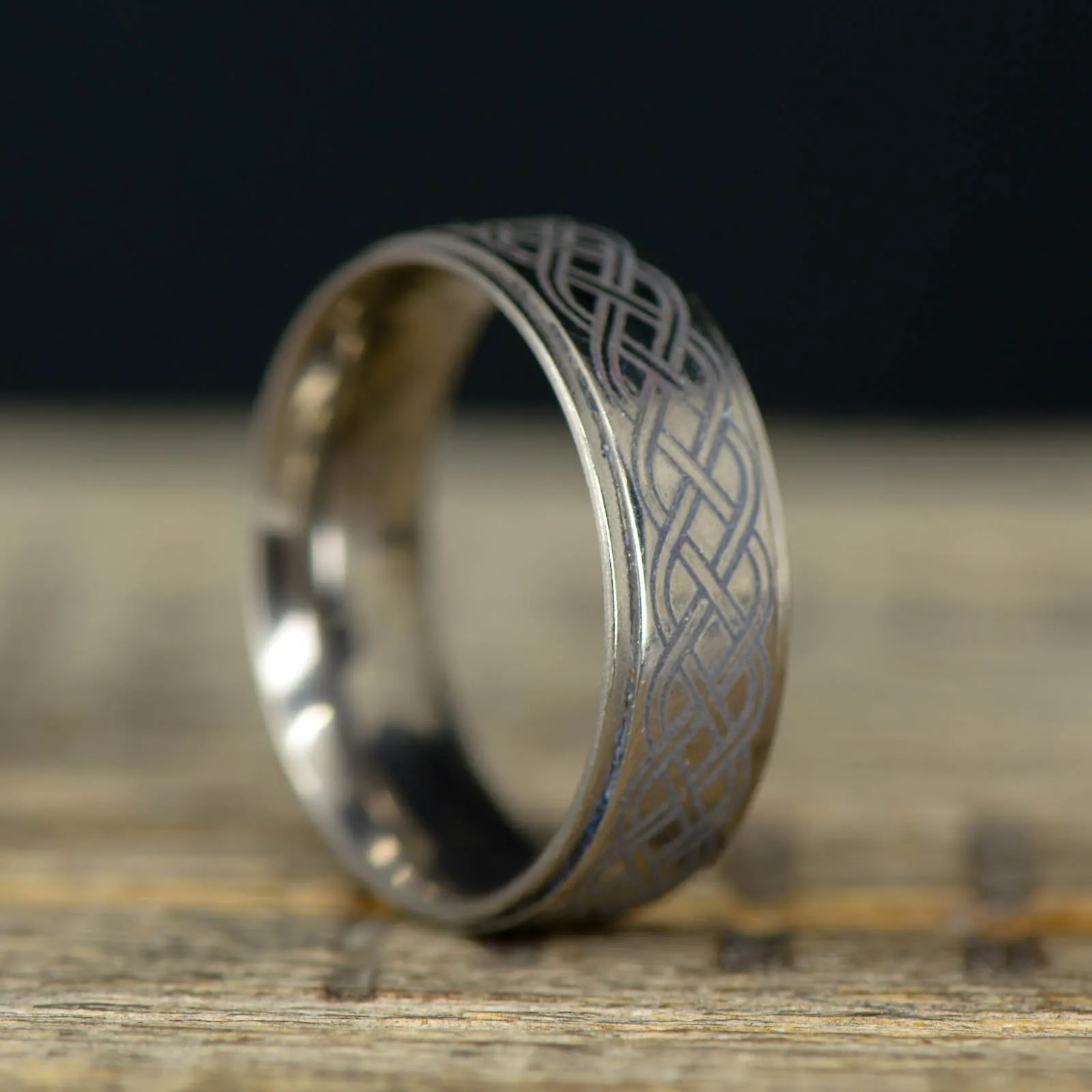 Metal Band with Celtic Knot Engraving