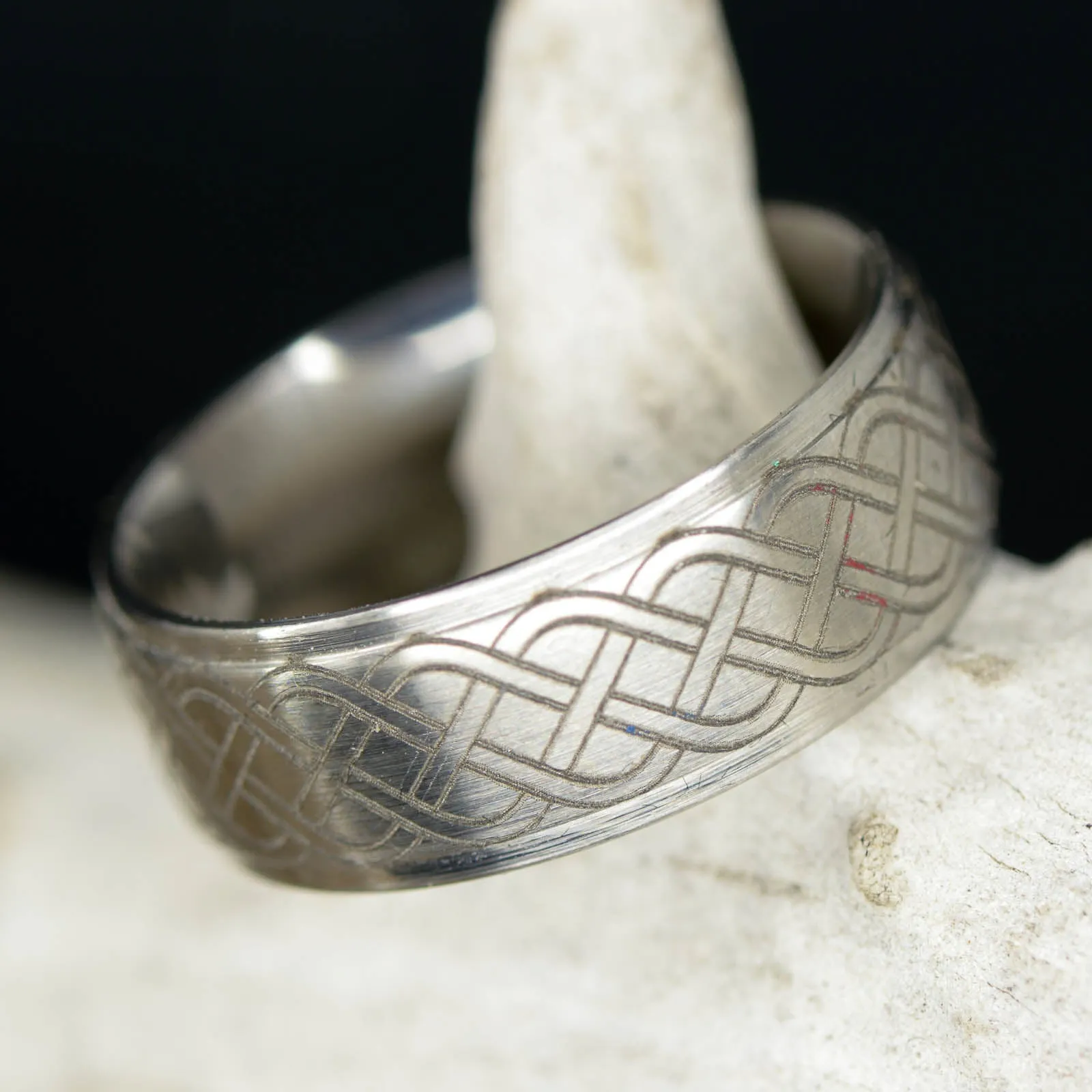 Metal Band with Celtic Knot Engraving