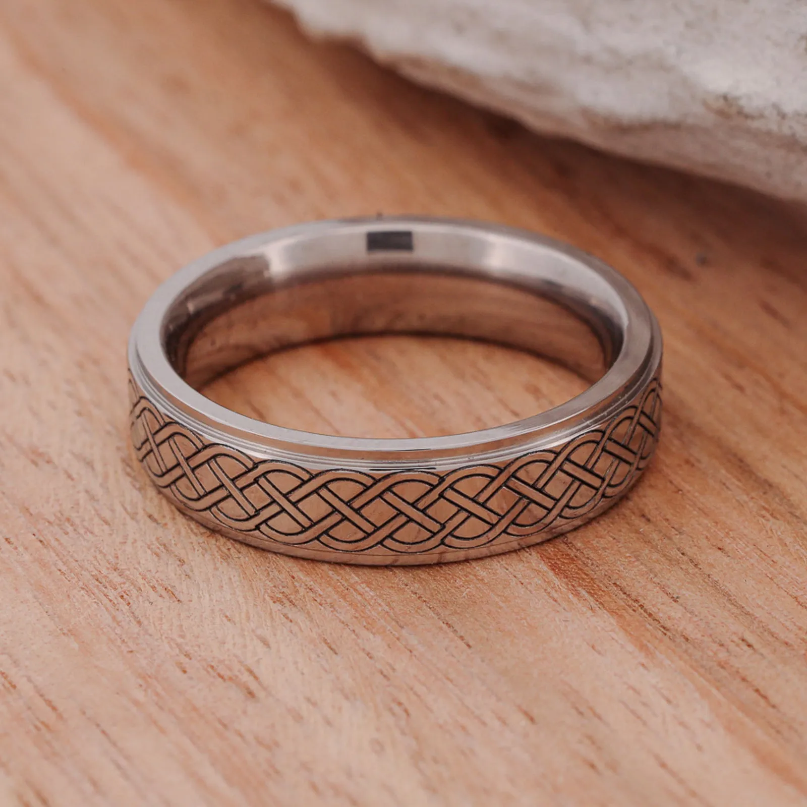 Metal Band with Celtic Knot Engraving