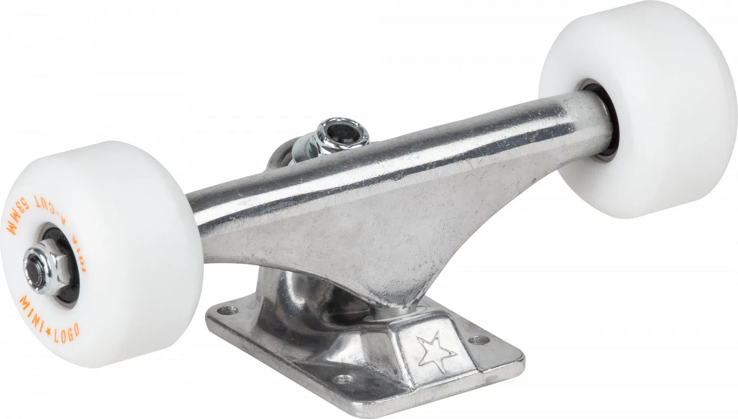 Mini Logo 8.0" Raw Trucks   ML Bearings   A-cut 53mm 101a White Wheels (Set of 2)
