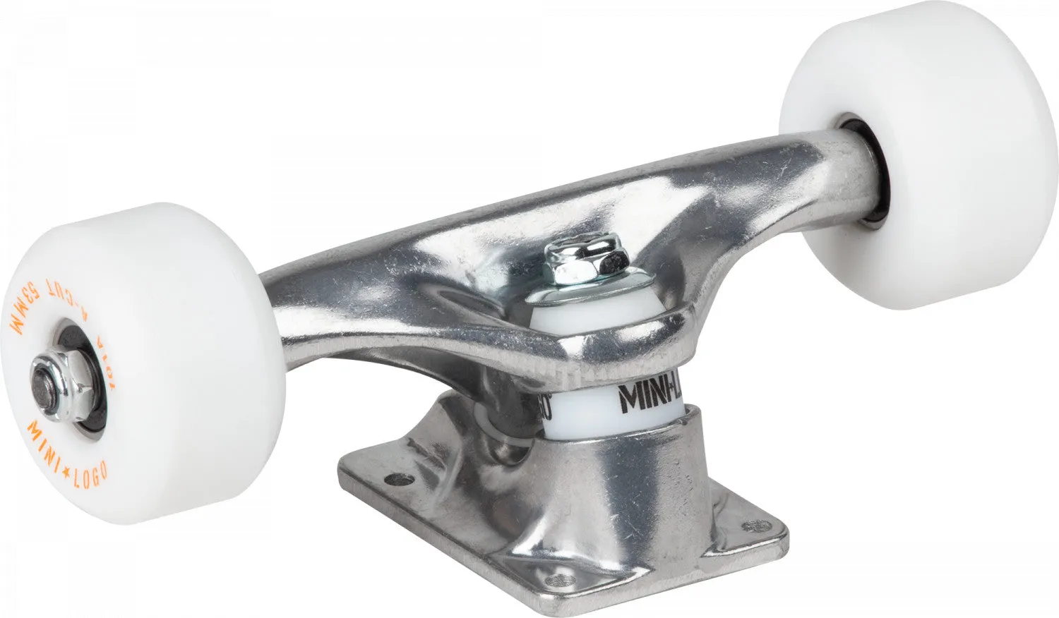 Mini Logo 8.0" Raw Trucks   ML Bearings   A-cut 53mm 101a White Wheels (Set of 2)