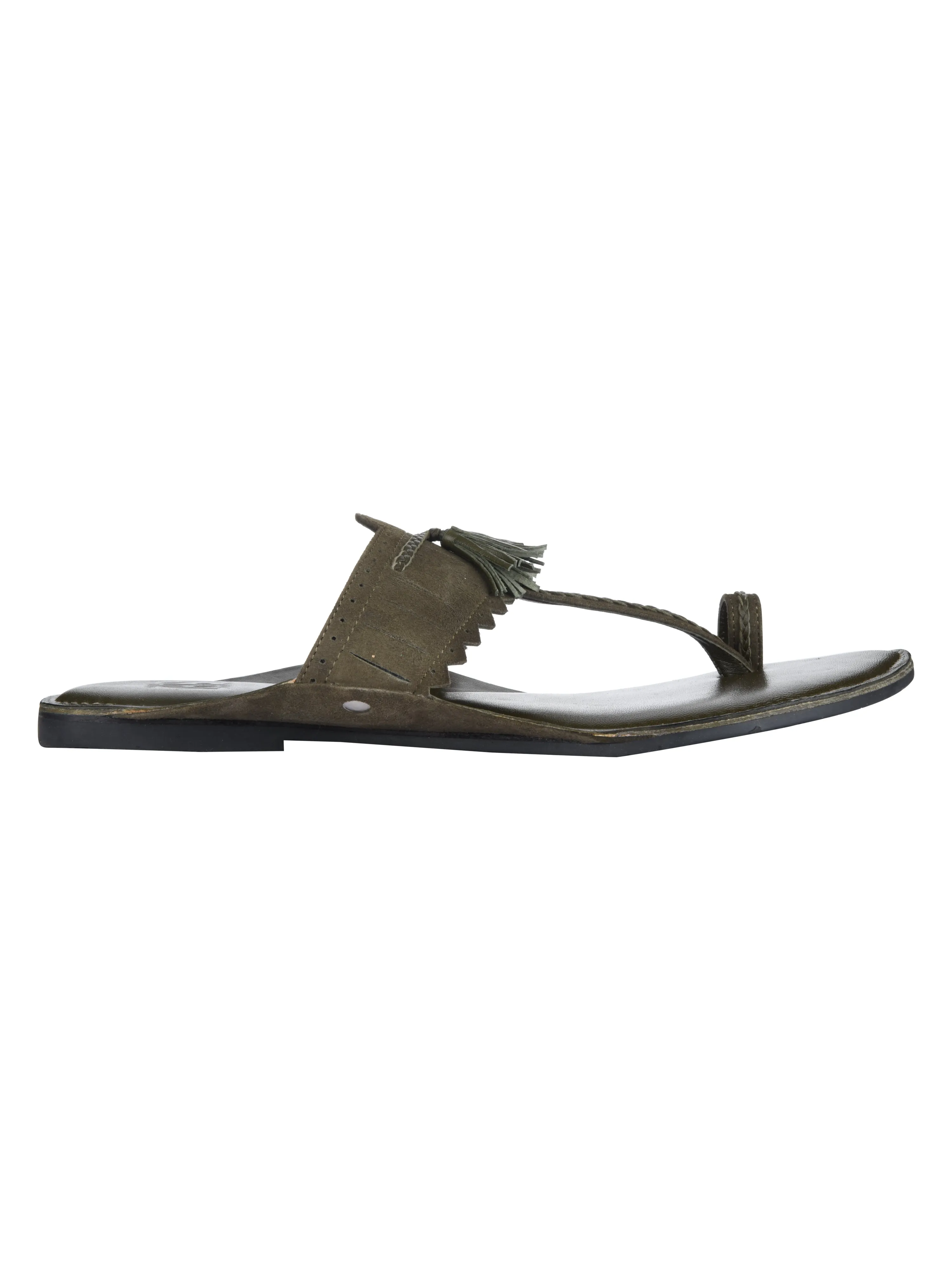 New Green Kolhapuri Slippers For Men