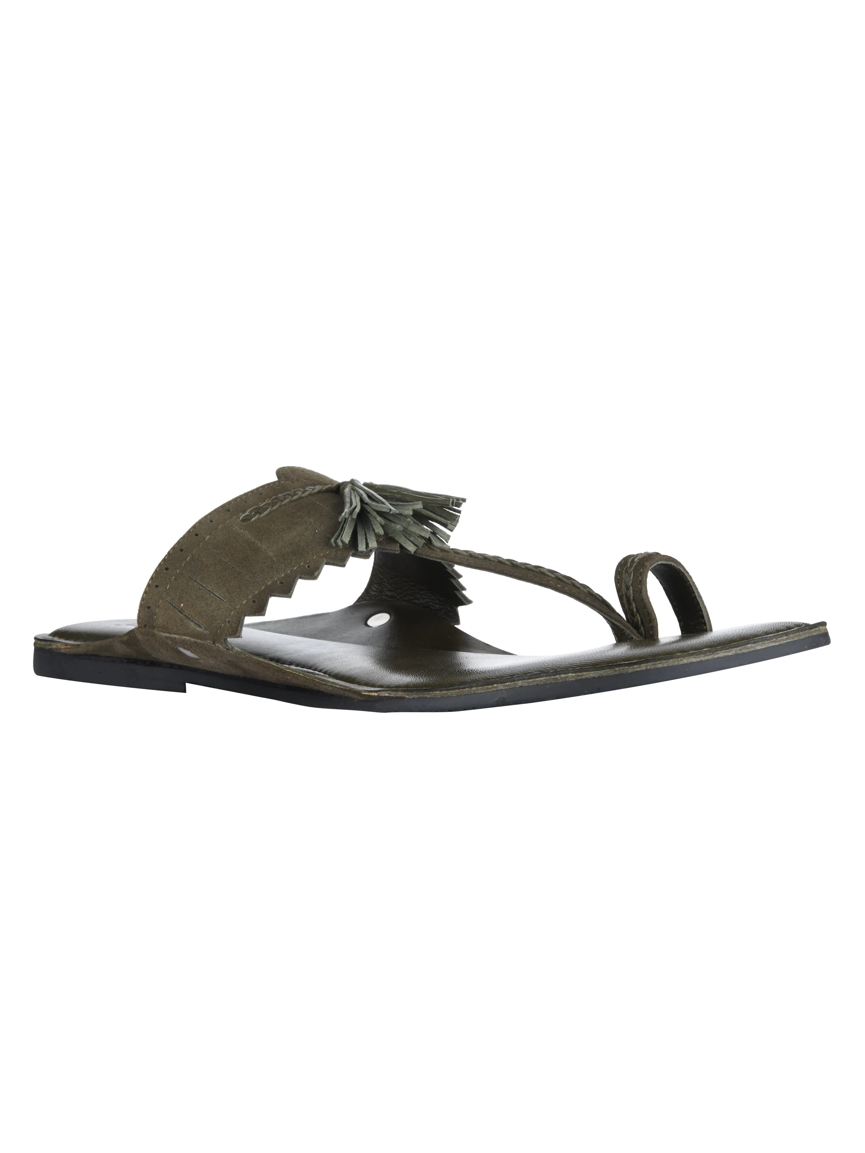 New Green Kolhapuri Slippers For Men