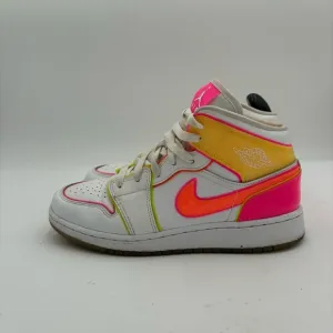 Nike Air Jordan Kids Girls 5.5 Mid 1 GS Edge Glow Sneakers