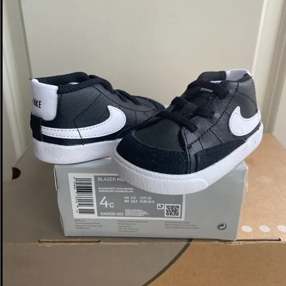 Nike Blazer Sneakers Baby Black/White - SZ 4 C