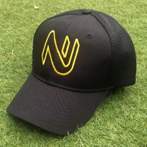 NuFish Black Yellow Outline Sneaker Mesh Cap