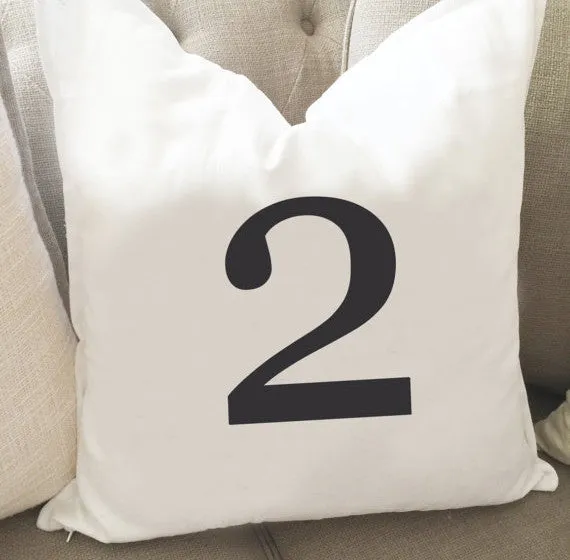 Numbered Throw Pillow Cover 0-10