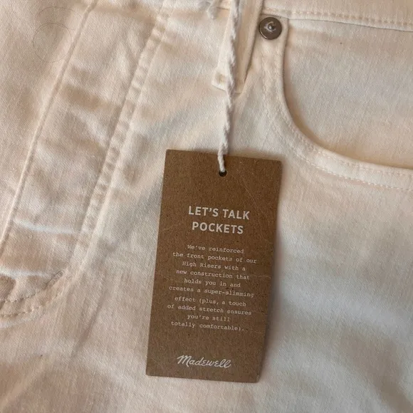 NWT Madewell Cali Demi Boot Crop Raw Hem Pure White 27 US 4 XS