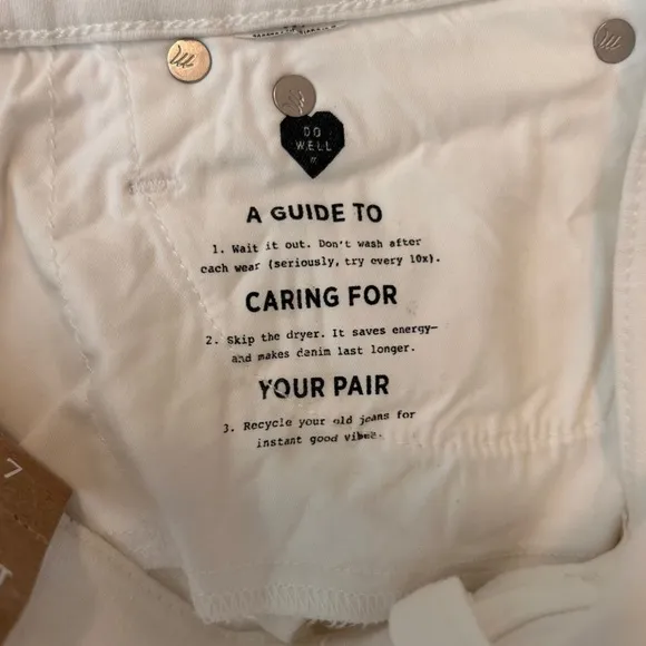 NWT Madewell Cali Demi Boot Crop Raw Hem Pure White 27 US 4 XS
