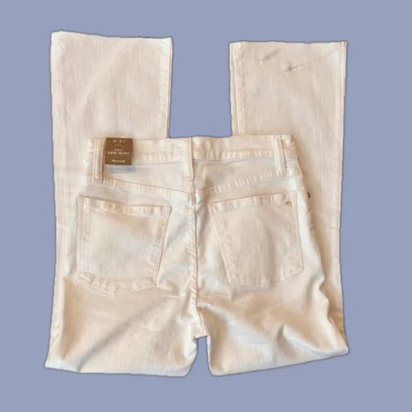 NWT Madewell Cali Demi Boot Crop Raw Hem Pure White 27 US 4 XS