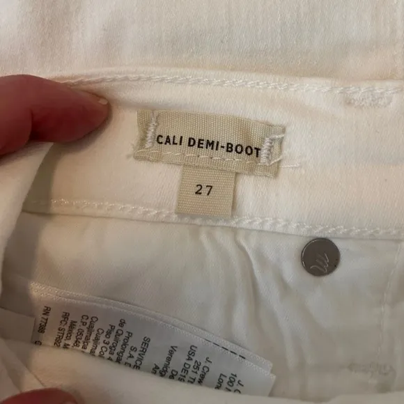 NWT Madewell Cali Demi Boot Crop Raw Hem Pure White 27 US 4 XS