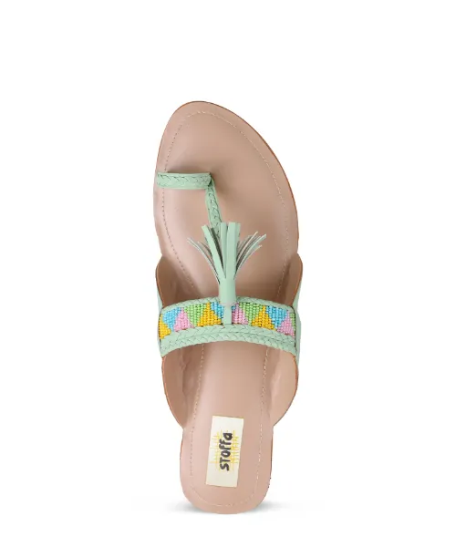 Pastel Beaded Tassel Flats - Lila
